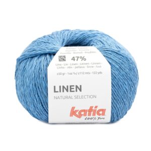 laine fil linen tricoter coton lin bleu clair printemps ete katia 34 fhd